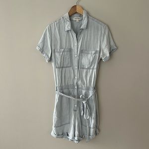 Cloth and Stone Chambray Romper SZ M